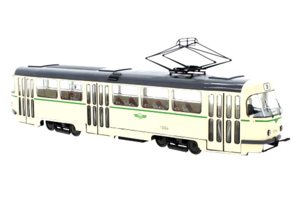 PremiumX PCL47136 Tatra T4D Straßenbahn &quot;Magdeburg&quot; creme Maßstab 1:43 Modellfahrzeug