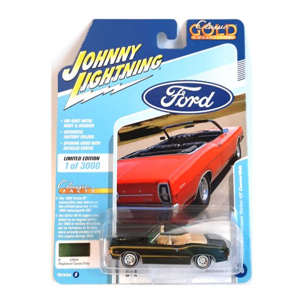 Johnny Lightning JLCG021B-3 Ford Fairlane Torino GT Cabriolet grün metallic 1968 Maßstab 1:64 Modell