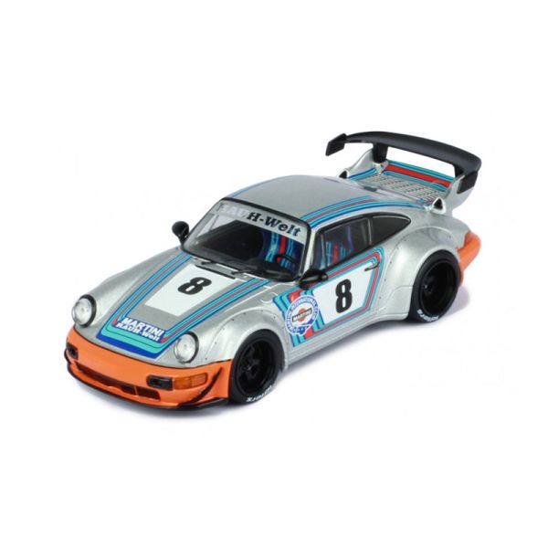 IXO Models MOC307 Porsche 911 (964) RWB Ichiban Boshi Rauhwelt &quot;Martini&quot; silber Maßstab 1:43 Modella
