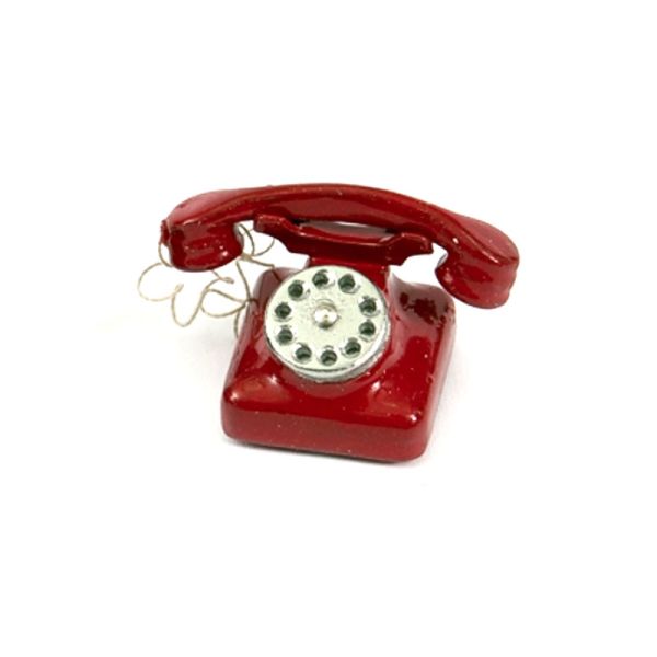 Liebe HANDARBEIT 46049 Miniatur Telefon rot 1:12 für Puppenhaus