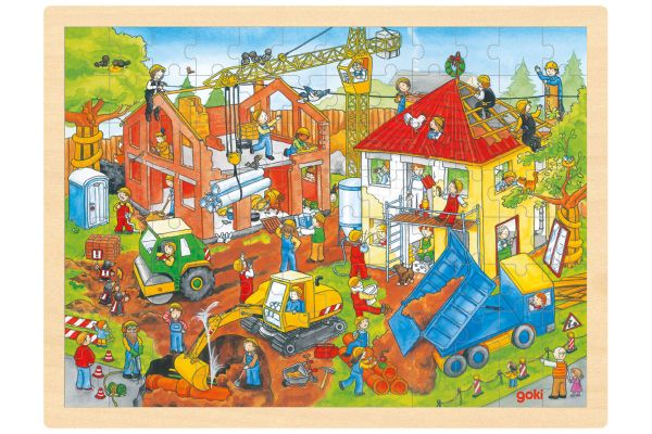 goki Einlegepuzzle Baustelle