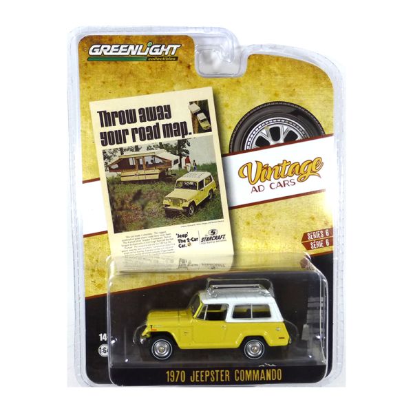 Greenlight 39090-D Jeepster Commando hellgelb/weiss 1970 - Vintage AD Cars 6 Maßstab 1:64 Modellauto
