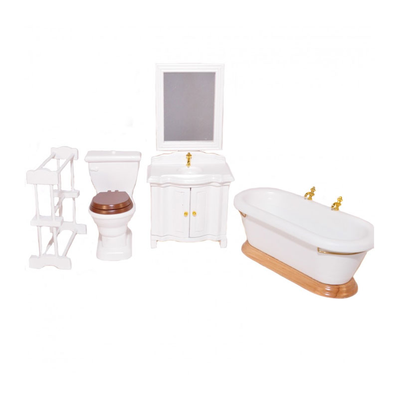 Puppenhaus/Puppenstube #14# Toilette mit Hochspülkasten,Maßstab 1:12,Miniatur f 