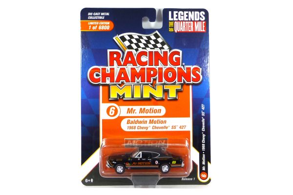 Racing Champions RC013-6 Chevrolet Chevelle SS 427 Mr Motion schwarz 1968 - Mint 2022 R1 Maßstab 1:6