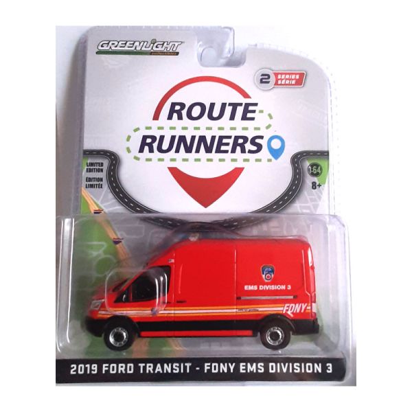 Greenlight 53020-E Ford Transit "FDNY" rot Route Runners 2 Maßstab 1:64 Modellauto