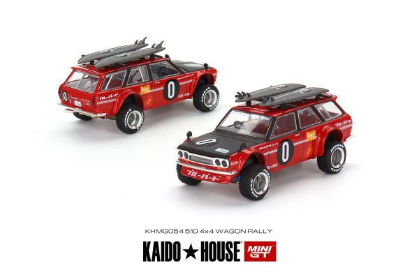 Kaidohouse KHMG054 Datsun 510 Wagon Kaido ST Surf Safari RS V2 rot (RHD) MiniGT Maßstab 1:64 Modella