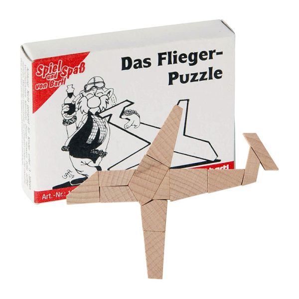 Bartl 109297 Mini-Puzzle &quot;Das Flieger-Puzzle&quot; Knobelspiel Holz