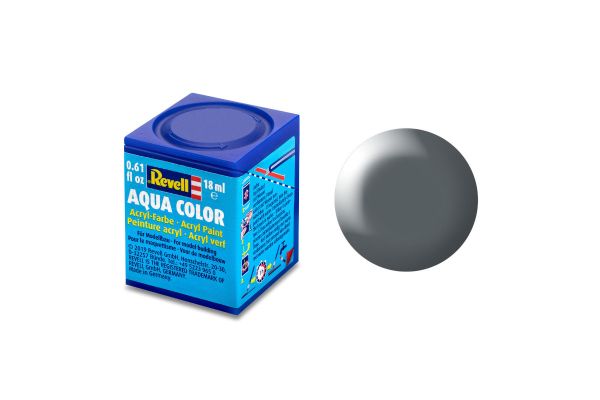 Revell 36378 Aqua Color dunkelgrau, seidenmatt Modellbau-Farbe auf Wasserbasis 18 ml Dose