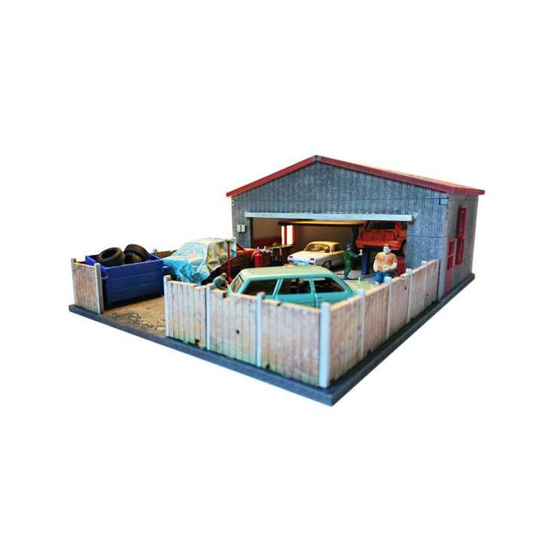 Sjo-cal SJO64003 Diorama Garage „Workshop“ Bausatz Lasergeschnitten Maßstab 1:64