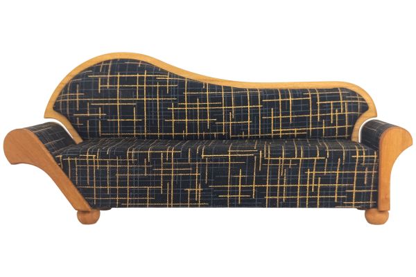 Liebe Holzspielzeug Miniatur Sofa Polster schwarz/gold