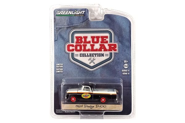 Greenlight 35240-A Dodge D-100 &quot;Pennzoil&quot; schwarz/weiss 1964 - Blue Collar 11 Maßstab 1:64 Modellaut