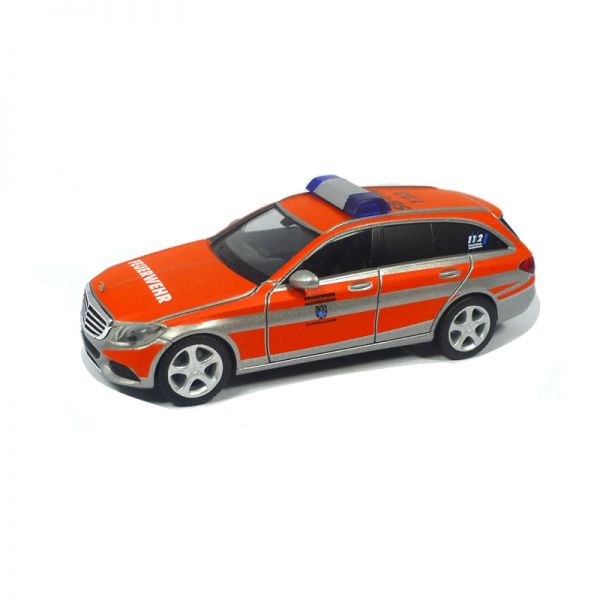 Herpa 096003 Mercedes Benz C-Klasse &quot;Feuerwehr Saarbrücken&quot; silber/orange Maßstab 1:87 / H0 Modellau