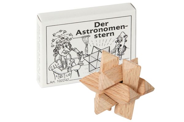 Bartl 102242 Mini-Puzzle "Der Astronomenstern" Knobelspiel Holz