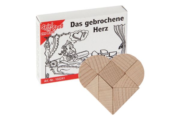 Bartl 102241 Mini-Puzzle &quot;Das gebrochene Herz&quot; Knobelspiel Holz
