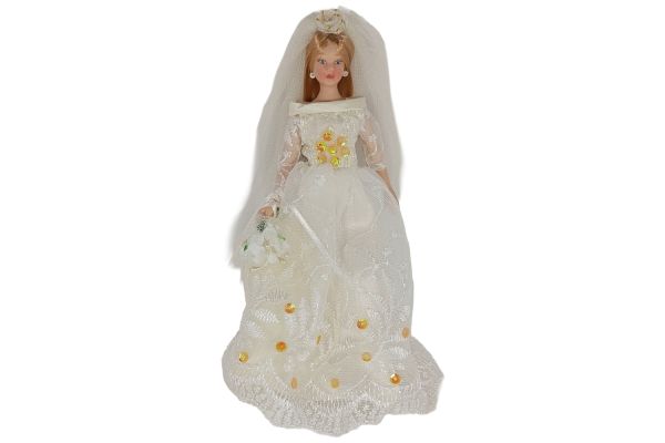 Dolls House Miniatur Puppe Grace im Brautkleid ca. 15 cm hoch
