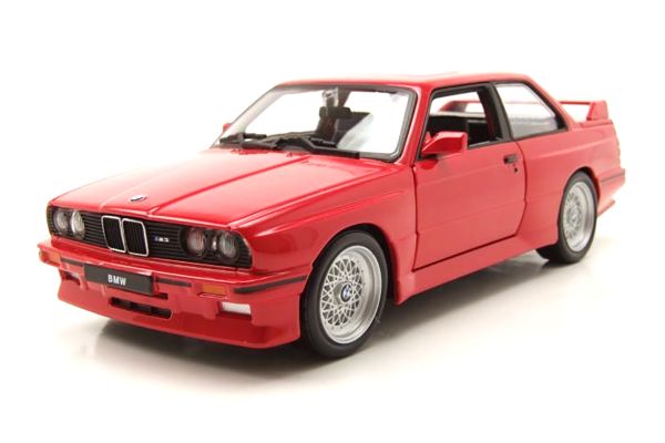 Bburago 21100 BMW M3 (E30) rot 1988 Maßstab 1:24 Modellauto