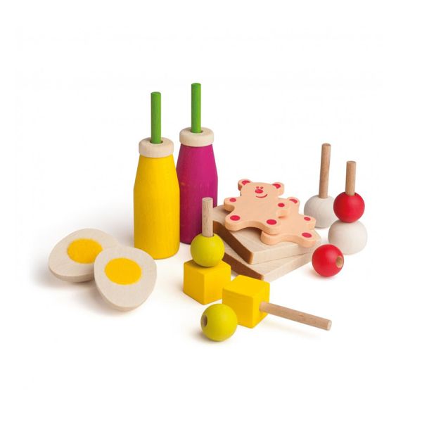 Erzi 28159 Picknick-Set für Kaufladen und Kinderküche Holz