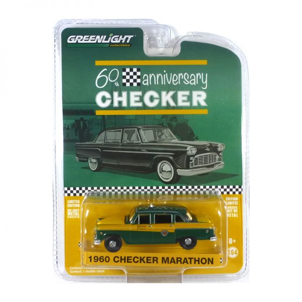 Greenlight 28060-C Checker Marathon 1960 grün/gelb - Anniversary 12 Maßstab 1:64 Modellauto