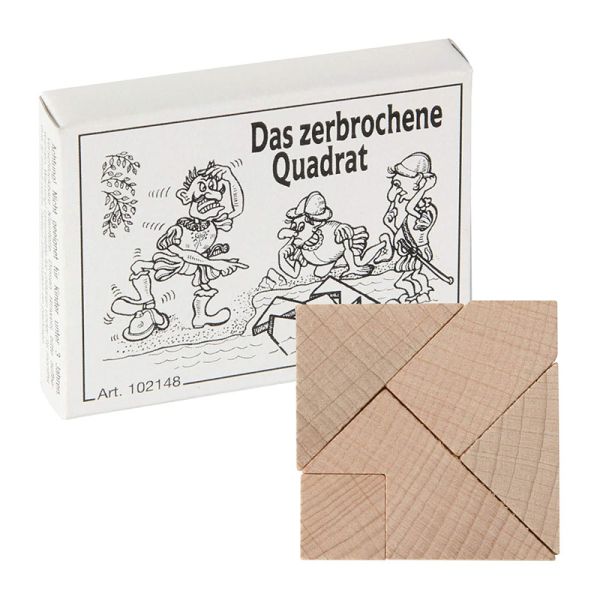 Bartl 102148 Mini-Puzzle &quot;Das zerbrochene Quadrat&quot; Knobelspiel Holz
