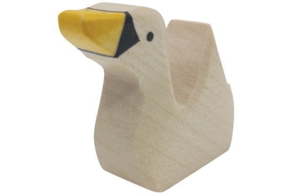 Holztiger Schwan klein schwimmend