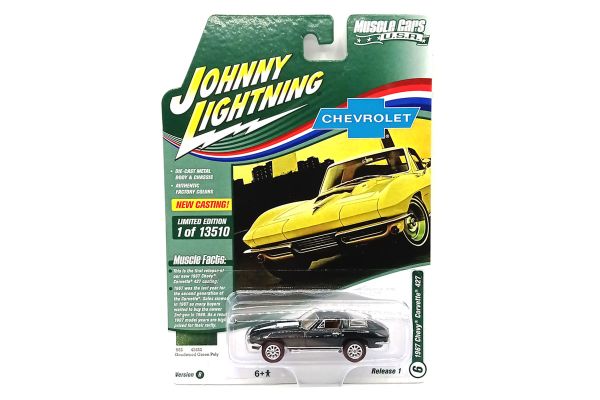Johnny Lightning JLMC029B-6 Chevrolet Corvette 427 dunkelgrün metallic 1967 - Muscle Cars USA 2022 R