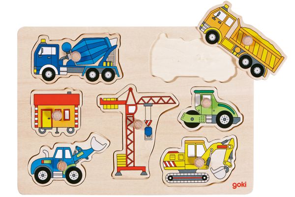 goki Steckpuzzle Baufahrzeuge