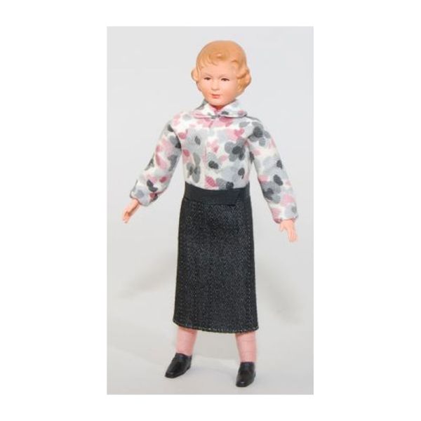 Caco 20175600 Puppe "Frau" 13 cm Rock Bluse Biegepuppe 1:12 Puppenhaus