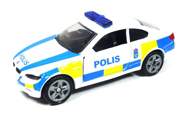Siku 1450-030 BMW M3 Coupe "Polis" weiss/blau/gelb Maßstab ca. 1:58 (Blister)