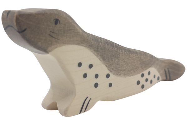 Holztiger Robbe Kopf hoch