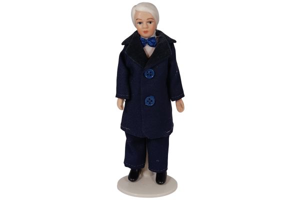 Streets Ahead Miniatur Puppe viktorianischer Opa blauer Anzug ca. 15 cm hoch