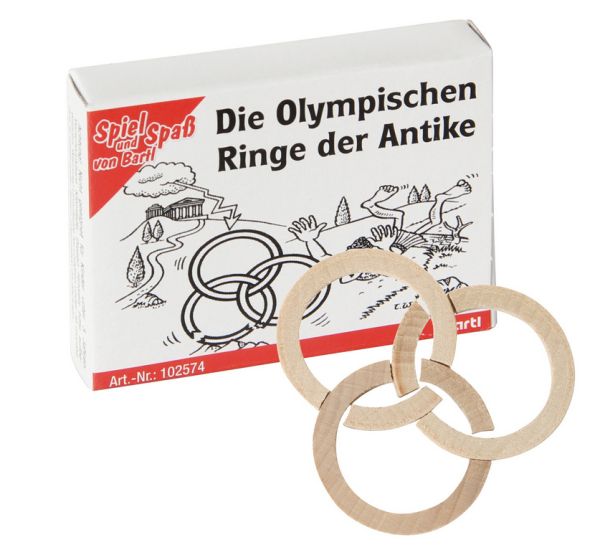 Bartl 102574 Mini-Puzzle "Die Olympischen Ringe der Antike" Knobelspiel Holz