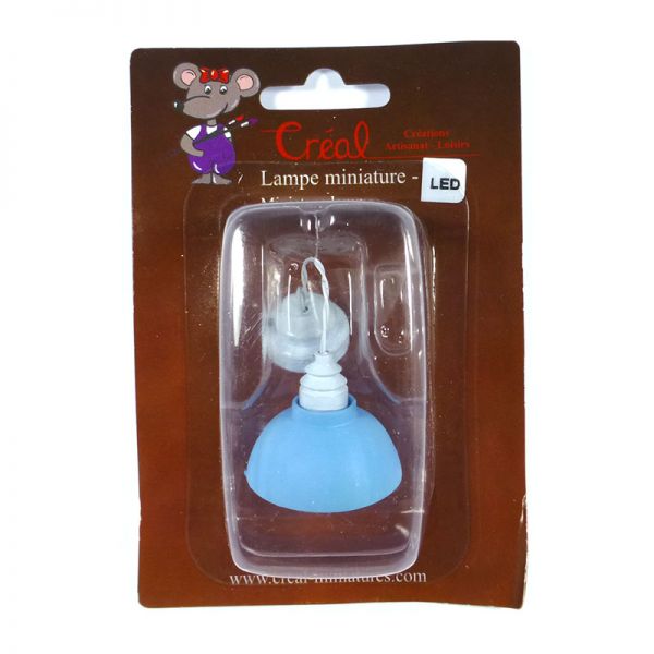 Creal 2284 LED Hängelampe weiss mit blauem Schirm 1:12 für Puppenhaus