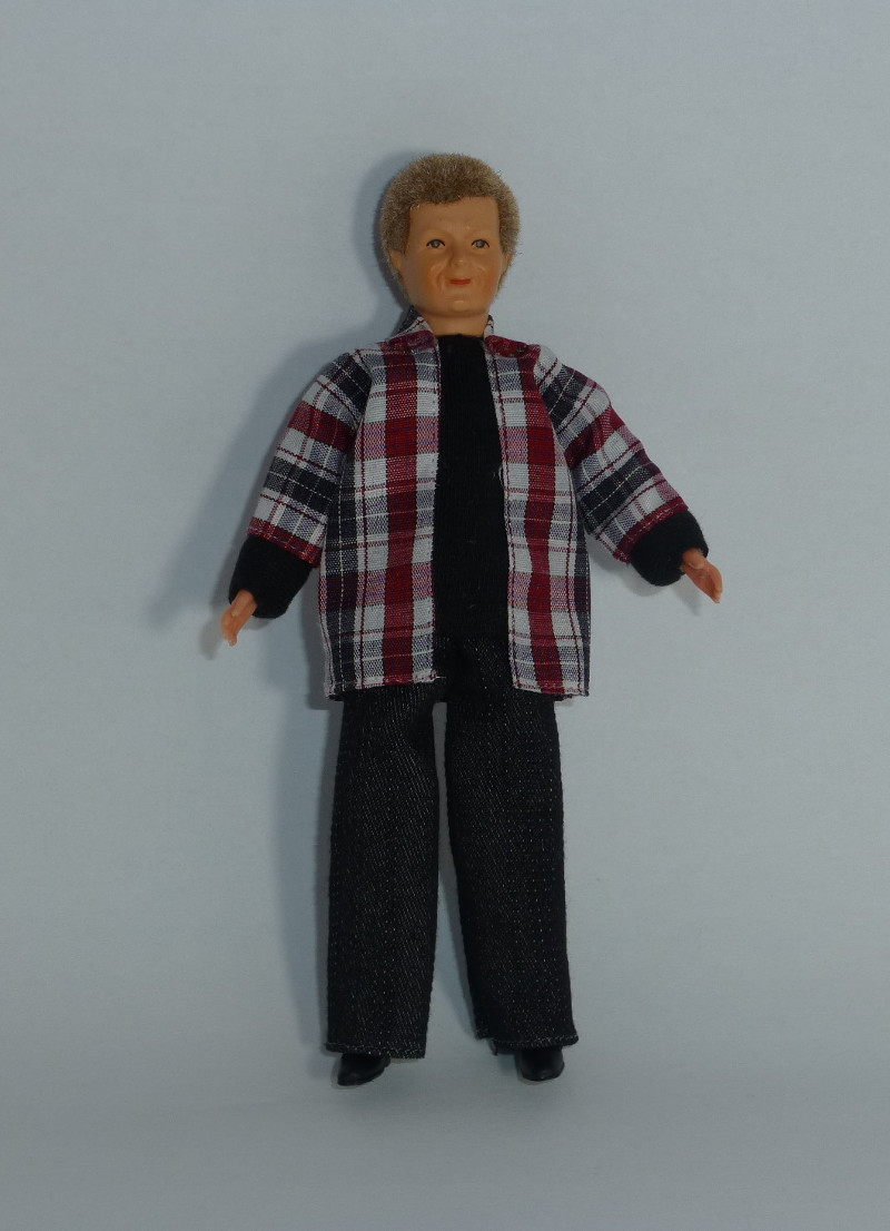 Hemd Biegepuppe 1:12 Puppenhaus NEU # Caco 7021600 Puppe Mann 14 cm mit Hose 