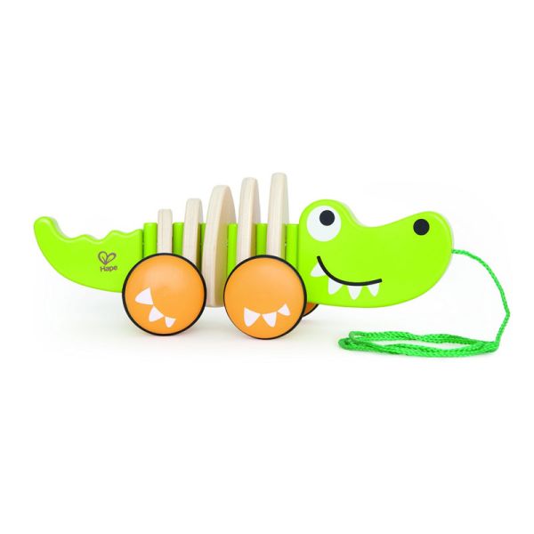 Krokodil "Croc" ab 12 Monaten Hape E0348 Nachziehspielzeug aus Holz grün 