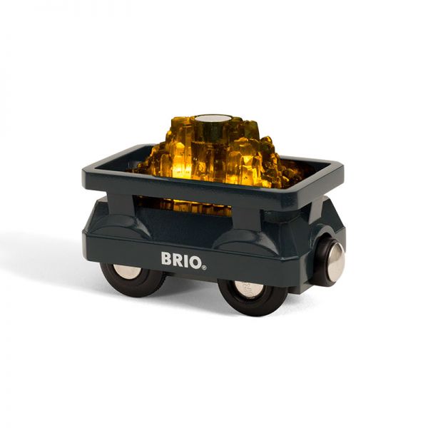 Brio 33896 Goldwaggon mit Licht für Holzeisenbahn