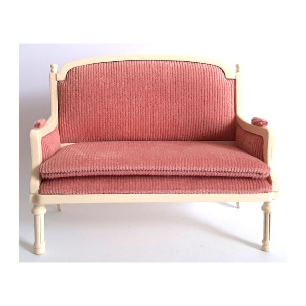 Creal 31161 Sofa "Louis XVI" weiß/rosa 1:12 für Puppenhaus