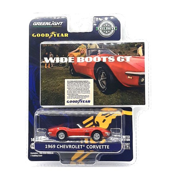 Greenlight 30248 Chevrolet Corvette Cabrio rot 1969 - Exclusive Maßstab 1:64 Modellauto