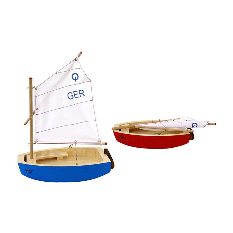 Ogas 2229 Holzboot Segelboot Optimist 23 x 27 cm aus Holz Made in Germany