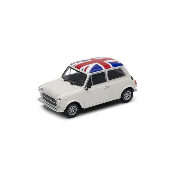 Welly 22496 Mini Cooper 1300 &quot;UK Flag&quot; weiss Maßstab 1:24 Modellauto