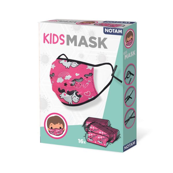 Notam 89902 Mund-Nasen-Maske "Einhorn" rosa für Kinder