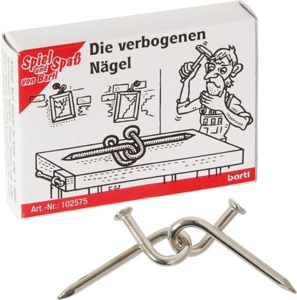 Bartl 102575 Mini-Puzzle "Die verbogenen Nägel" Knobelspiel Holz