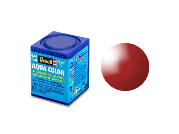 Revell 36131 Aqua Color feuerrot, glänzend RAL 3000 Modellbau-Farbe auf Wasserbasis 18 ml Dose