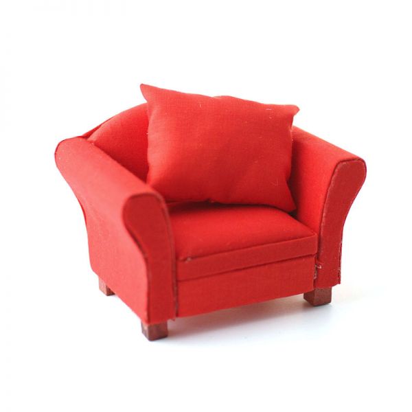 SA-Dollshouse DF1157 moderner Sessel rot 1:12 für Puppenhaus