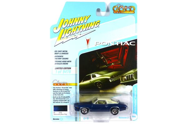 Johnny Lightning JLCG026A-1 Pontiac Grand Am dunkelblau 1973 - Classic Gold 2021 R3 Maßstab 1:64 Mod