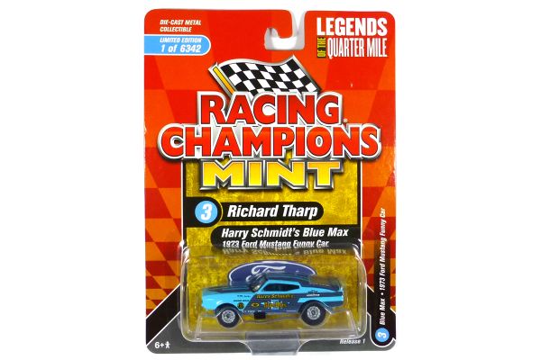 Racing Champions RC014-3 Ford Mustang Funny Car &quot;Richard Tharp&quot; hellblau 1973 - Mint 2021 R1 Maßstab