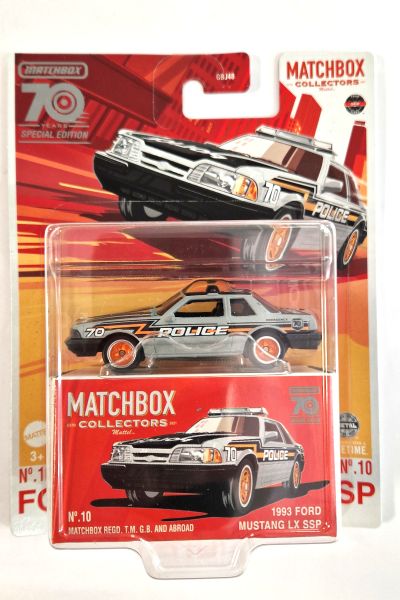 Matchbox GBJ48-HLJ68 Ford Mustang LX SSP &quot;Police&quot; grau matt no.10 - Collectors 70 Years SE Maßstab c