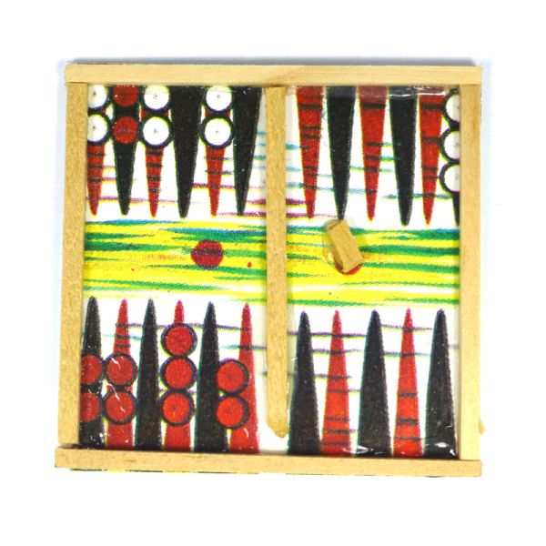 Creal 71080 Backgammon Spielbrett 1:12 für Puppenhaus