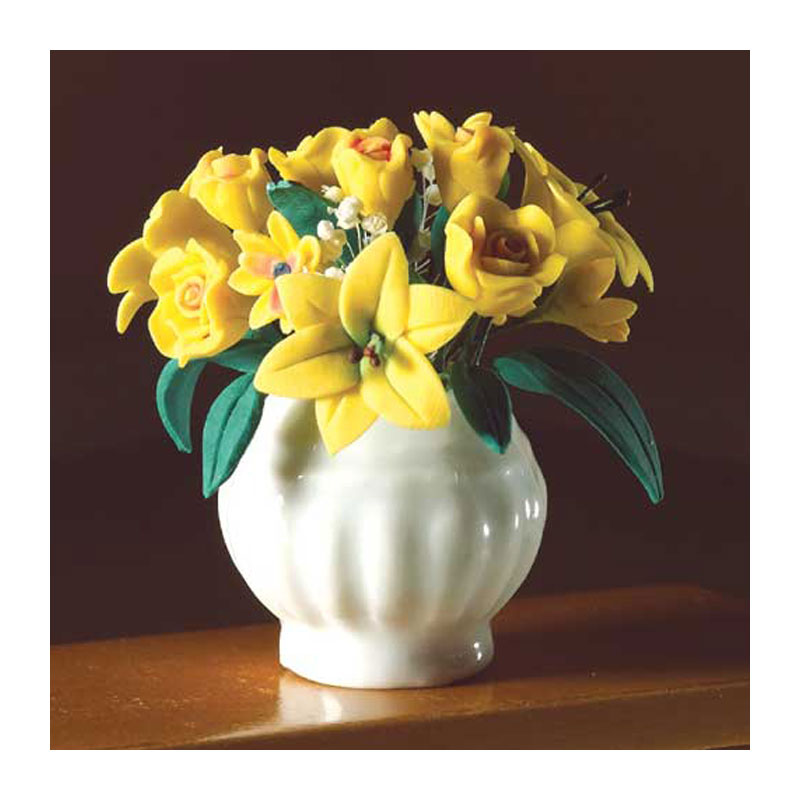 Dolls House 4361 gelbe Blumen in Vase 1:12 für Puppenhaus NEU # 