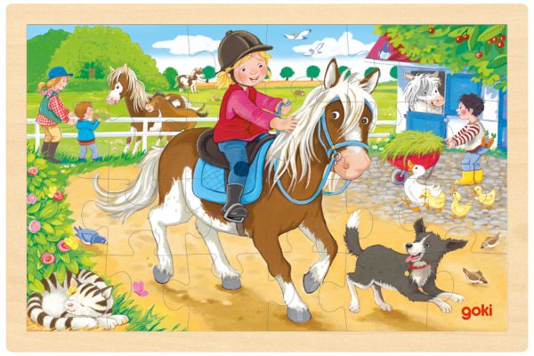 goki Einlegepuzzle Ponyhof