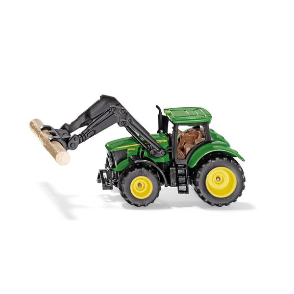 Siku 1540 John Deere mit Baumstammgreifer grün (Blister) Traktor